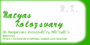 matyas kolozsvary business card